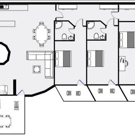 Hyper Centre Crans - Appartement 3 Rooms With 3 Private Bathrooms - 150Sqm 公寓 *